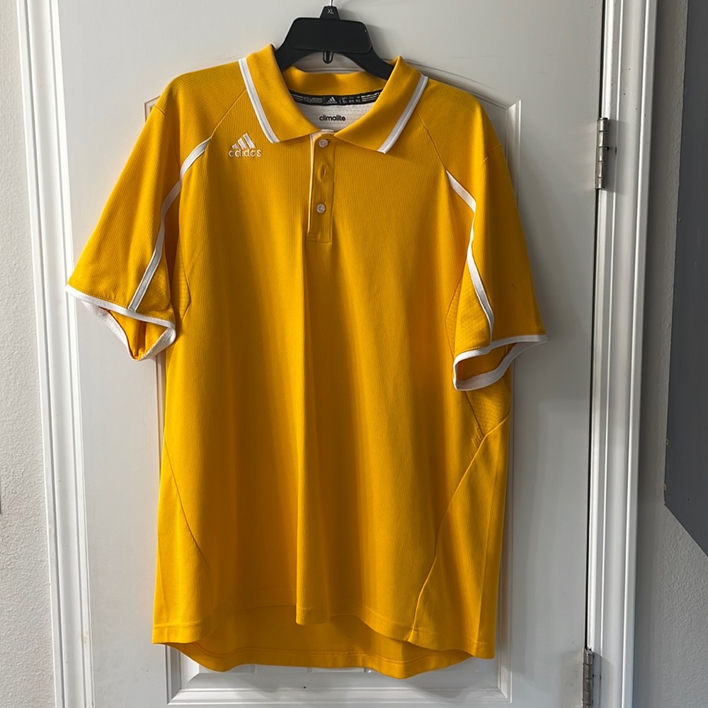Adidas Climalite Varsity Gold Polo.  Size XL.